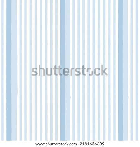 Blue stripes pattern, classic striped seamless background, Hand drawn brush strokes. vector stripes, cute paintbrush line backdrop