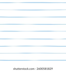 Blue stripes seamless pattern. Cute graphic lines vector print. Watercolor sea stripes background