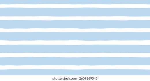 Blue stripes seamless pattern. Cute baby lines print. Watercolor sea stripes background