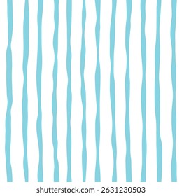 Blue stripes seamless pattern. Cute graphic lines vector print. Watercolor sea stripes background