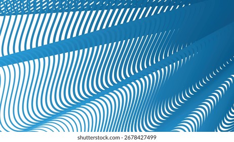 Blue stripes wavy line abstract background modern minimalist vector design for digital projects