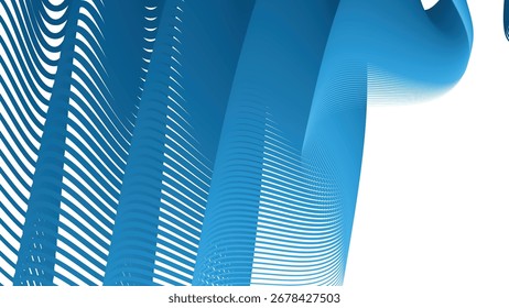 Blue stripes wavy line abstract background modern minimalist vector design for digital projects