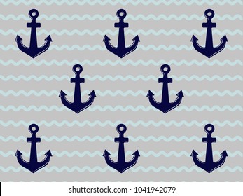 Blue stripped background with anchors