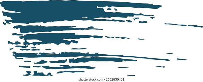 blue stroke made with a brush of rough, interrupted black lines for a variety of designs