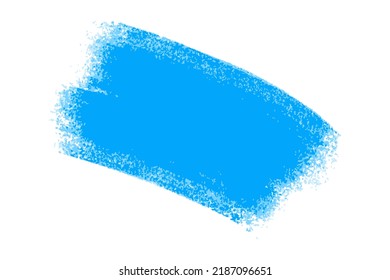 blue stroke of paint brush isolated on white