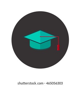 blue student cap in flat style