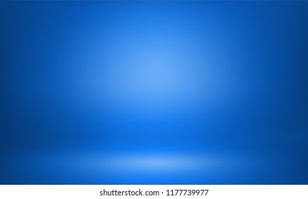 Blue Studio Background Of 3D Room Or Lightbox Backdrop. Vector Spotlight Illumination For Product Mockup Photography And Render Design Template On Blue Background