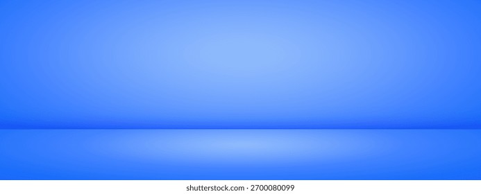 Fondo de estudio azul. Bolsa de limbo para presentación de productos. Moderno Anuncio con espacio vacío para texto publicitario. Ilustración vectorial