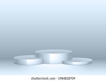 Blue studio background lit by spotlights. A clean background for shooting various products.