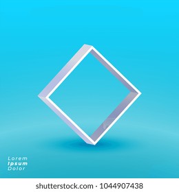 blue studio background with product display frame