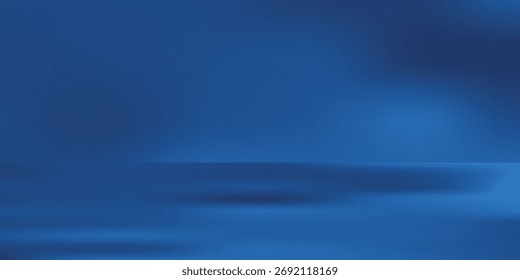 Blue studio background. Space for selling products on the website. Background vector 3d with podium.Vector illustration.