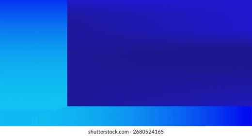 Fundo de estúdio azul. Luz de neon de gradiente azul. Parede para produto e design. Interior quarto estúdio