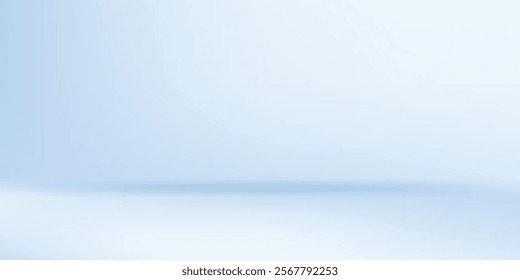 Blue studio room. Limbo light background. Abstract 3d backdrop for product presentation. Minimal wall scene simple modern