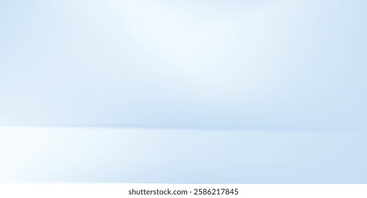 Blue studio room. Limbo light background. Abstract 3d backdrop for product presentation. Minimal wall scene.