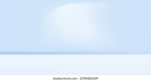 Blue studio room. Limbo light background. Abstract 3d backdrop for product presentation. Minimal wall scene. Showcase banner
