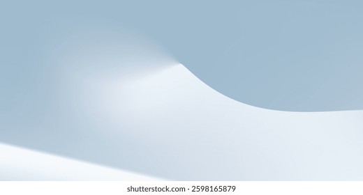 Blue studio room. Limbo light background. Abstract 3d backdrop for product presentation. Minimal wall scene.