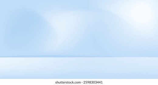Blue studio room. Limbo light background. Abstract 3d backdrop for product presentation. Minimal wall scene. Showcase, promotion display modern