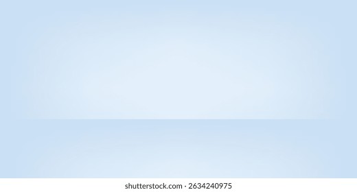 Quarto de estúdio azul. Fundo de luz limbo. Fundo 3d abstrato para a apresentação do produto. Mínima cena de parede. Mostrador, exibição de promoção moderna