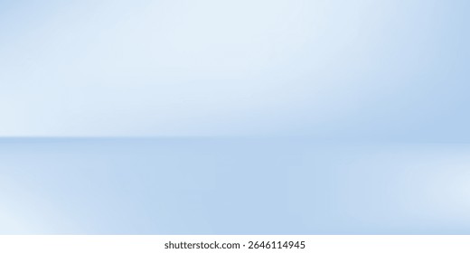 Quarto de estúdio azul. Fundo de luz limbo. Fundo 3d abstrato para a apresentação do produto. Cena de parede mínima simples moderna