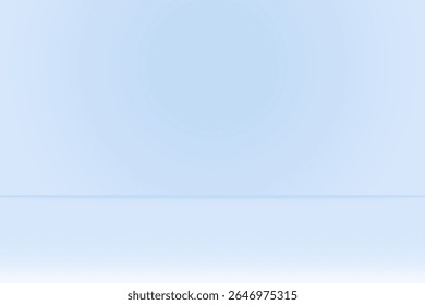 Blue studio room. Limbo light background. Abstract 3d backdrop for product presentation. Minimal wall scene. Showcase, promotion display modern