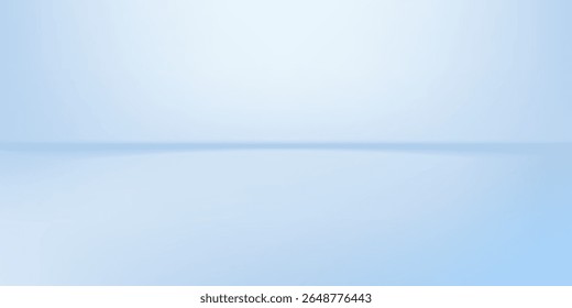 Habitación de estudio azul. Limbo de fondo claro. Abstractas telón de fondo 3D para la presentación del producto. Escena de pared mínima simple moderno