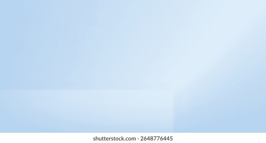 Blue studio room. Limbo light background. Abstract 3d backdrop for product presentation. Minimal wall scene simple modern