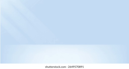 Blue studio room. Limbo light background. Abstract 3d backdrop for product presentation. Minimal wall scene