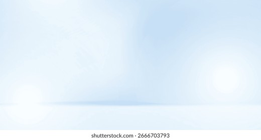 Habitación de estudio azul. Limbo de fondo claro. Abstractas telón de fondo 3D para la presentación del producto. Escena de pared mínima. Escaparate, promoción moderna