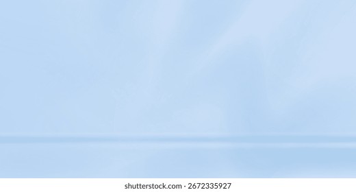 Habitación de estudio azul. Limbo de fondo claro. Abstractas telón de fondo 3D para la presentación del producto. Escena de pared mínima	