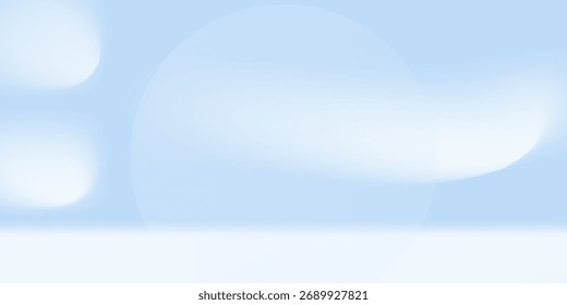 Blue studio room. Limbo light background. Abstract 3d backdrop for product presentation. Minimal wall scene. Showcase, promotion display modern
