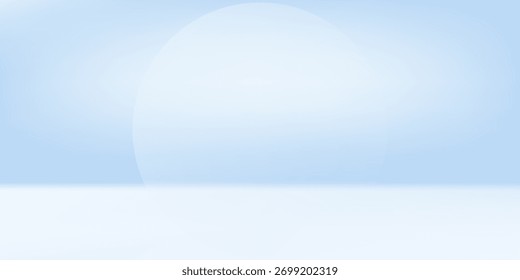 Blaues Studiozimmer. Heller Limbo-Hintergrund. Abstrakter 3D-Hintergrund für Produktpräsentation. Minimale Wandszene. Showcase, Promotion-Display modern