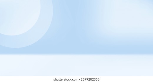 Blue studio room. Limbo light background. Abstract 3d backdrop for product presentation. Minimal wall scene. Showcase, promotion display modern