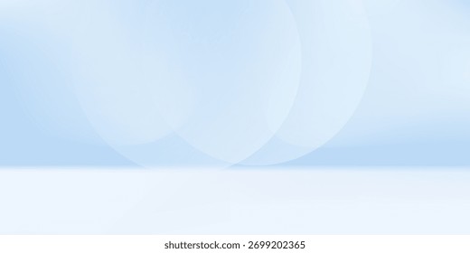 Habitación de estudio azul. Limbo de fondo claro. Abstractas telón de fondo 3D para la presentación del producto. Escena de pared mínima. Escaparate, exhibición de la promoción moderna