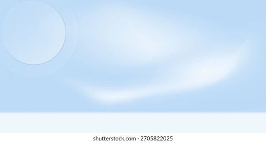 Blue studio room. Limbo light background. Abstract 3d backdrop for product presentation. Minimal wall scene. Showcase, promotion display modern