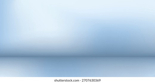 Habitación de estudio azul. Limbo de fondo claro. Abstractas telón de fondo 3D para la presentación del producto. Escena de pared mínima. Escaparate, exhibición de la promoción, eps10