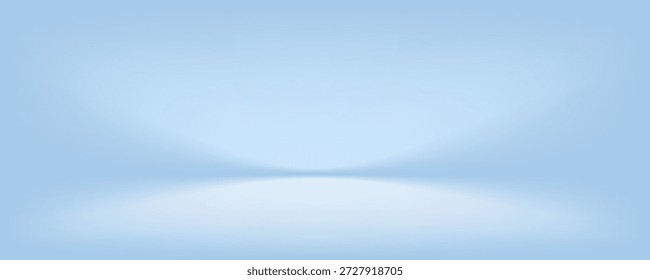 Quarto de estúdio azul. Fundo de luz limbo. Fundo 3d abstrato para a apresentação do produto. Mínima cena de parede. Exibição, exibição de promoção