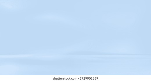 Quarto de estúdio azul. Fundo de luz limbo. Fundo 3d abstrato para a apresentação do produto. Mínima cena de parede. Exibição de apresentação, promoção.
