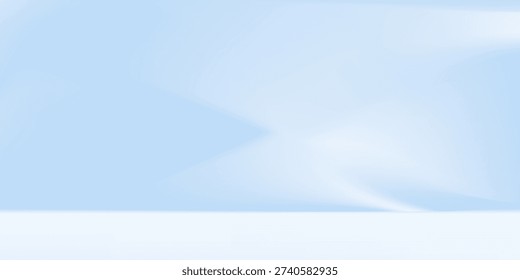 Blue studio room. Limbo light background. Abstract 3d backdrop for product presentation. Minimal wall scene. Showcase, promotion display modern