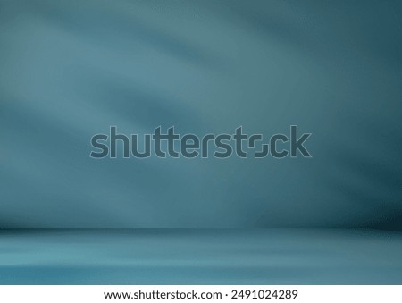 Blue Studio Room with Soft Shadow Modern Photography Background for Creative Design
