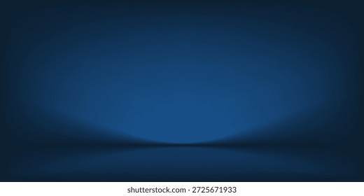 blue studio scene with blank gradient color lighting effect background for product display advertisement and creative graphic design element
