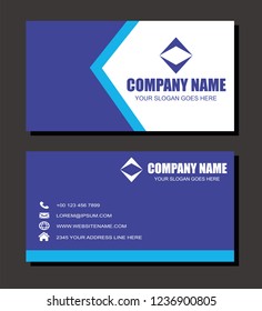 Blue Style Business Card Vector Layout