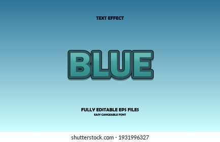 blue style editable text effect