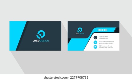estilo azul Diseño de tarjetas de visita simple profesional