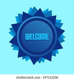 Blue Style Star With Label Sign