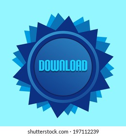 Blue Style Star With Label Sign Download