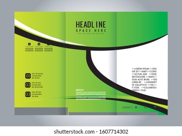 Blue Style Tri-Fold Brochure Design. Corporate Leaflet, Cover Template
