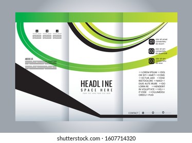 Blue Style Tri-Fold Brochure Design. Corporate Leaflet, Cover Template
