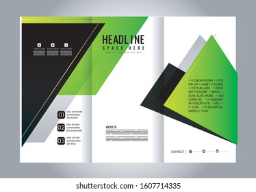 Blue Style Tri-Fold Brochure Design. Corporate Leaflet, Cover Template
