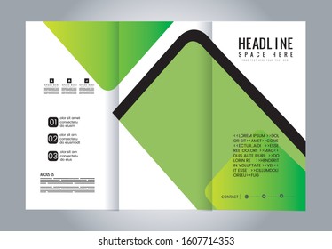 Blue Style Tri-Fold Brochure Design. Corporate Leaflet, Cover Template
