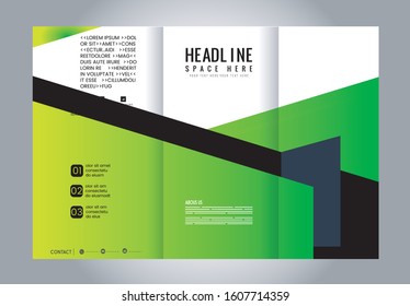 Blue Style Tri-Fold Brochure Design. Corporate Leaflet, Cover Template
